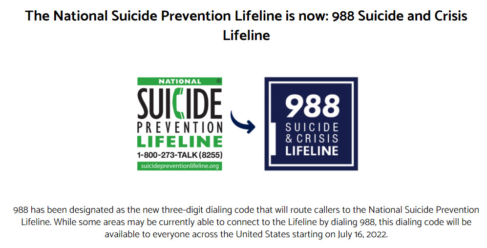 988 suicide prevention hotline